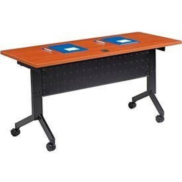 Global Equipment Interion    Flip-Top Training Table, 60"L x 24"W, Cherry 695124